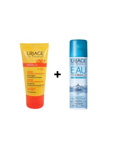 Uriage Bariésun Creme SPF50 + 50 ml + Eau Thermale Thermalwasser 50 ml