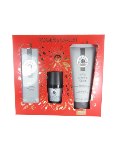 Roger Gallet Pack Lhomme Cèdre Eau de Toilette 100ml + Desodorieren von 50ml + Gel Dusche 200ml