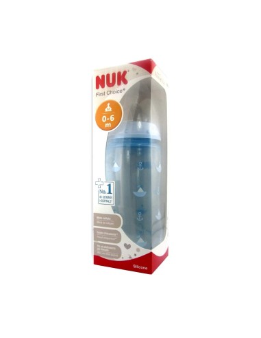 Nuk Blue Babyflasche 300ml + Silikon M Sauger