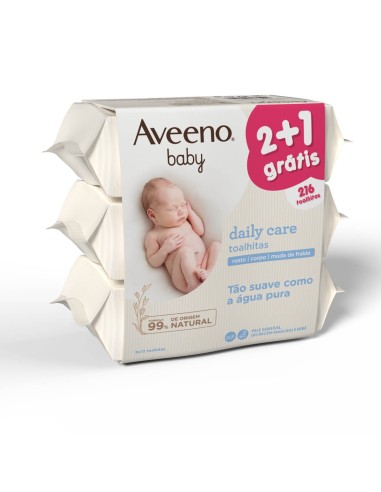 Aveeno Baby Pack Daily Care Baby Wipes 3x 72 Stück