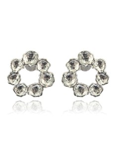 MRIO Inka-Blumenkrone-Ohrringe Silber