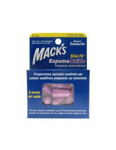 Macks Earplugs Foam Noise Slim Fit 5 Pairs