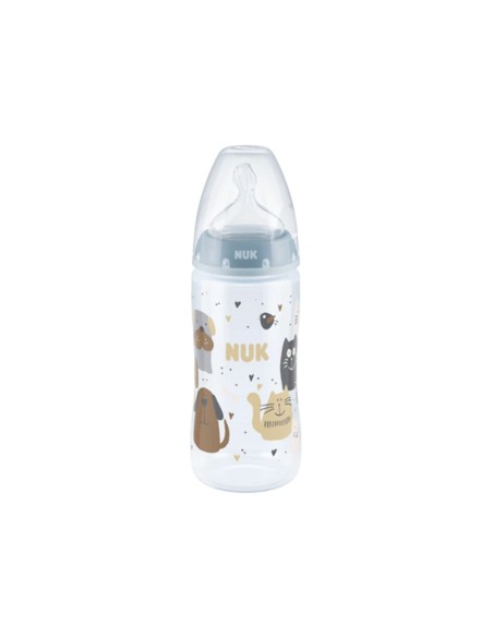 Nuk First Choice Cats and Dogs Silicone Bottle 6 to 18 months M 300ml Nuk First Choice Cats and Dogs Silicone Bottle 6 to 18 months M 300ml