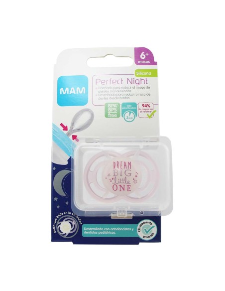 Mam Perfect Night Silikon 6 Monate Rosa 1 Stück
