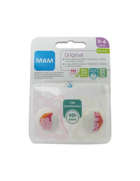 Mam Original Silikon Schnuller 0-6m Rosa 2 Stück
