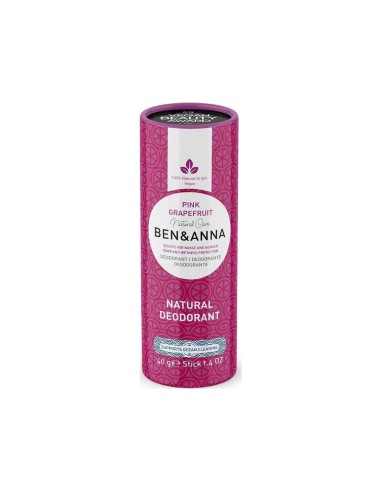 Ben Anna Natural Deodorant Pink Grapefruit Stick Paper Tube 40g