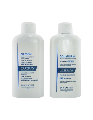 Ducray Squanorm Trockene Schuppen Shampoo 200ml und Elution Shampoo 200ml