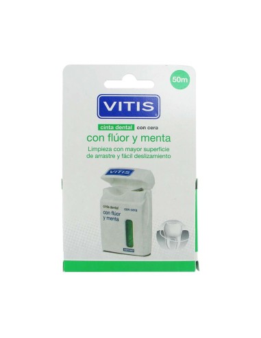 Vitis Waxed Mint und Fluor Dental Tape 50m