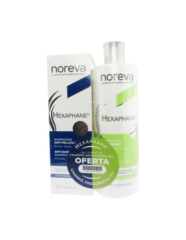 Noreva Pack Hexaphane Anti-Schuppen Shampoo 250ml und Frequenz Shampoo 400ml