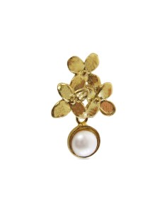 MRIO Inka-Perlen-Silber-Ohrringe mit gewellten Blättern 2