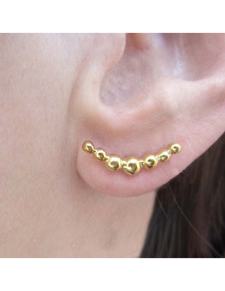 MRio Margot Silber Ohrringe Vergoldete Kugel Bogen