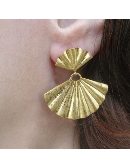 MRio Inka-Ohrringe Silber Fächer Groß