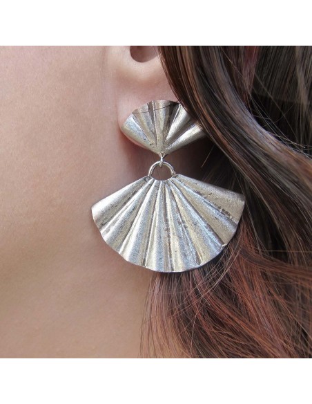 MRio Inka-Ohrringe Silber Fächer Groß