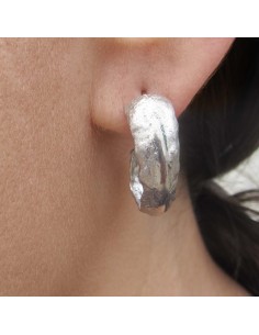 MRIO Klassische Silberohrringe Curved Leaf 2