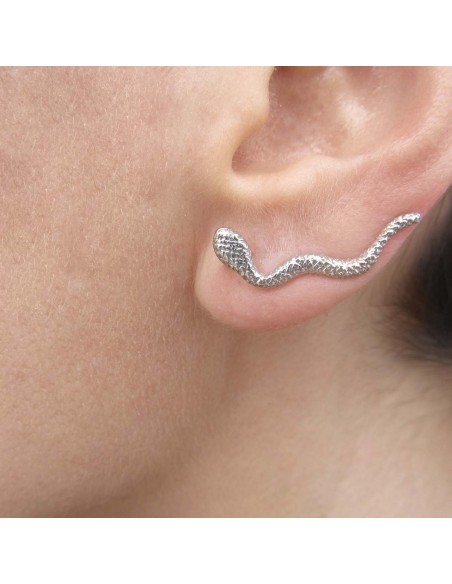 MRIO Inka-Schlangen-Ohrringe Silber