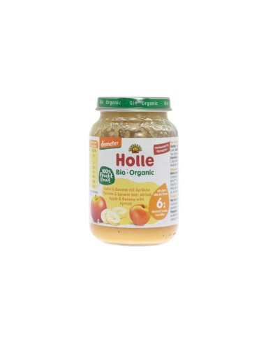 Holle Bio Glas Apfel und Banane mit Aprikose 6M 190g