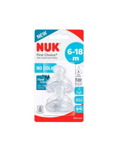 NUK First Choice Flow Control Sauger 6-18m 2 Stück