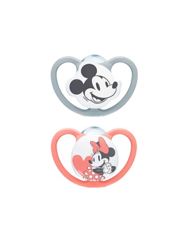 NUK Space Mickey Silikon Schnuller Mädchen 0-6M x2