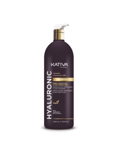 Kativa Hyaluronic Shampoo Tiefenwirksame Feuchtigkeit und Anti-Breakage 1000ml