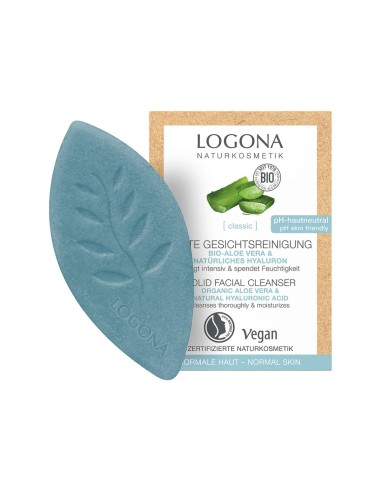 Logona Gesichtsreinigungsseife mit Bio-Aloe Vera und natürlicher Hyaluronsäure 60g