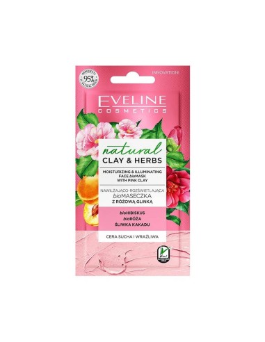 Eveline Cosmetics Natural Clay and Herbs Moisturizing and Illuminating Face Biomask 8ml