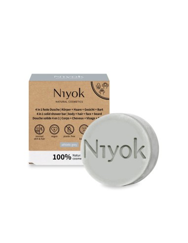 Niyok Duschseife 4 in 1 Körper Haare Gesicht und Bart 80g