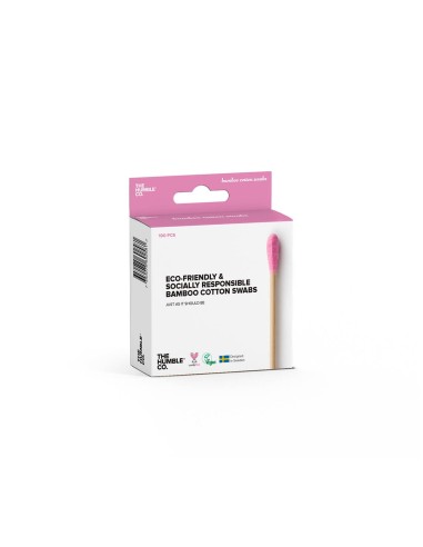 Die Humble Co. Pink Bamboo und Organic Cotton Swabs 100 Einheiten