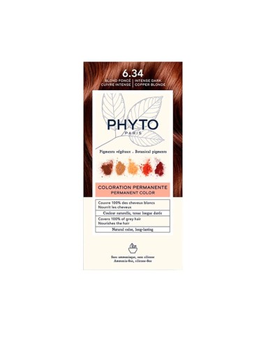 Phyto Color Permanente Haarfarbe mit Pflanzenpigmenten 6.34 Intensives Dunkelkupferblond