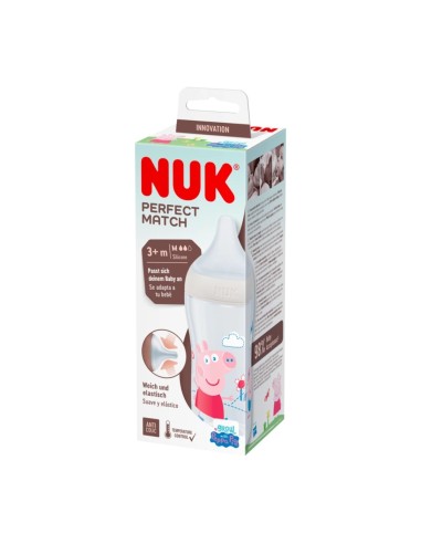 Nuk Perfect Match Peppa Pig Babyflasche Schnuller M 3+m 260ml