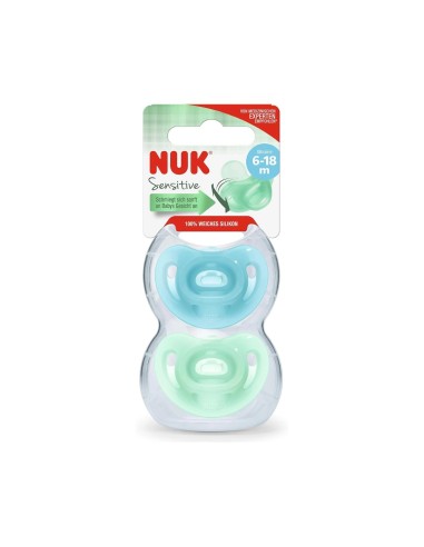 NUK Sensitive Silikon Schnuller 6-18M x2