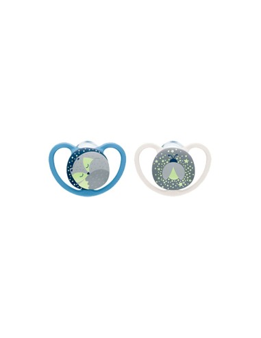 NUK Space Night Silikon Schnuller 0-6M x2