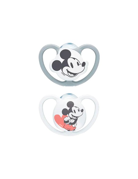 NUK Space Mickey Silikon Schnuller Junge 0-6M x2 NUK Space Mickey Silikon Schnuller Junge 0-6M x2