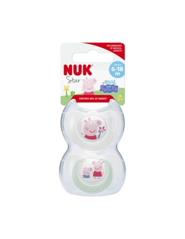 Nuk Star Peppa Pig Schnuller 6-18m 2er Pack