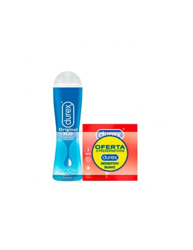 Durex Pack Lubrificant Original H2O 50ml und Sensitivo Suave x3 Kondome