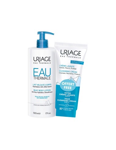 Uriage Pack Seidige Körperlotion 500ml + Reinigungscreme für empfindliche Haut 200ml