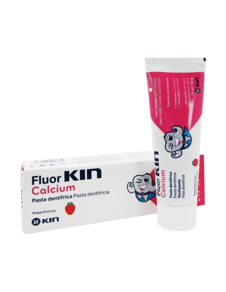 Kin Fluorid Kalzium Zahnpasta Erdbeere 75ml
