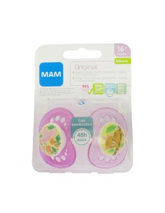 MAM-Schnuller Original Silikon + 16m Rose 2un