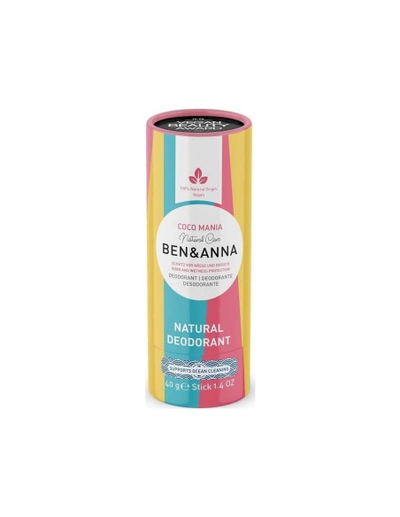 Ben Anna Natural Deodorant Coconut Mania Stick Paper Tube 40g Ben Anna Natural Deodorant Coconut Mania Stick Paper Tube 40g
