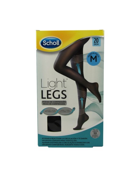 Scholl Light Legs Kompressionsstrumpfhose 20Den Black Medium