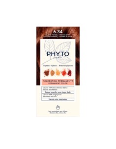 Phyto Color Permanente Haarfarbe mit Pflanzenpigmenten 6.34 Intensives Dunkelkupferblond