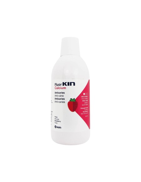 Kin Fluoride Calcium Mundspülung Erdbeergeschmack 500ml