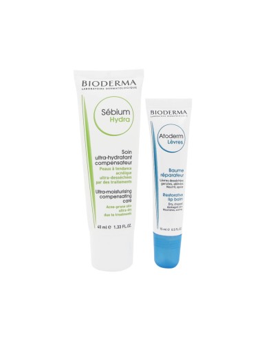 Bioderma Iso Kit Sébium Hydra 40ml und Bioderma Atoderm Lippenbalsam 15ml