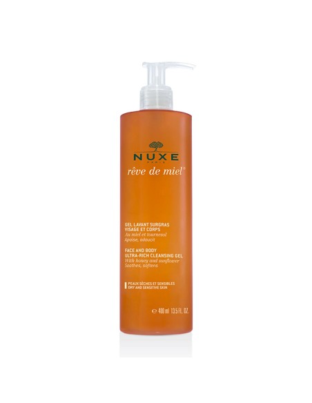 Nuxe Rêve de Miel Nourishing Cleansing Gel für Gesicht und Körper 400ml Nuxe Rêve de Miel Nourishing Cleansing Gel für Gesicht und Körper 400ml