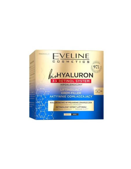 Eveline Cosmetics bioHyaluron 3xRetinol System Cream 50 50ml Eveline Cosmetics bioHyaluron 3xRetinol System Cream 50 50ml