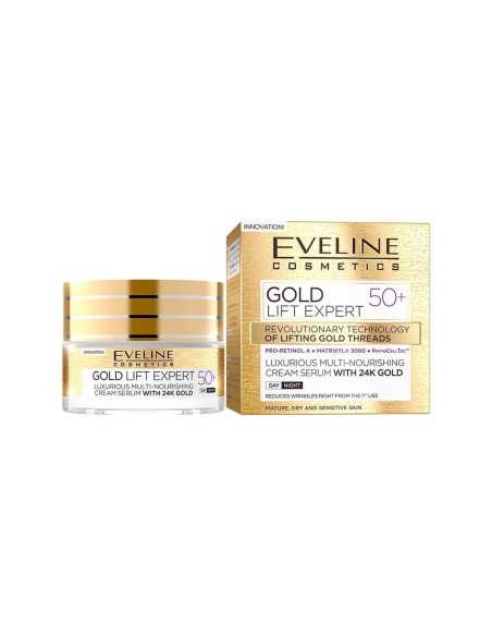Eveline Cosmetics Gold Lift Expert 50 Luxurious Multi-Nourishing Cream Serum 50ml Eveline Cosmetics Gold Lift Expert 50 Luxurious Multi-Nourishing Cream Serum 50ml