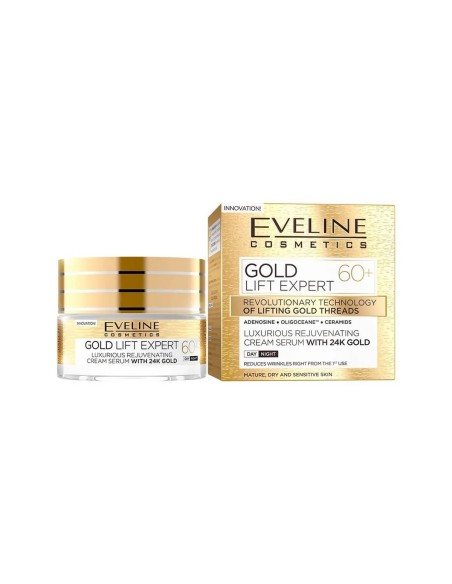 Eveline Cosmetics Gold Lift Expert 60 Luxurious Rejuvenating Cream Serum 50ml Eveline Cosmetics Gold Lift Expert 60 Luxurious Rejuvenating Cream Serum 50ml