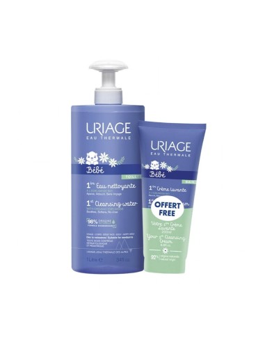 Uriage Pack Bébé 1. Reinigungswasser 1000ml und 1. Waschcreme 200ml
