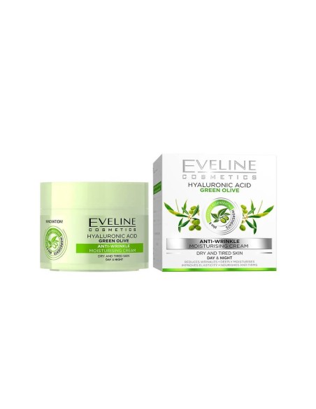 Eveline Cosmetics Hyaluronic Acid Green Olive Cream 50ml Eveline Cosmetics Hyaluronic Acid Green Olive Cream 50ml