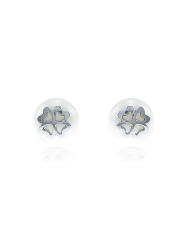 J & Rio Classic Ohrringe Silber Pearl Clover
