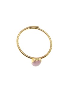 M Rio Classic Verstellbarer Ring Rosa Stein Oval Silber Vergoldet 2